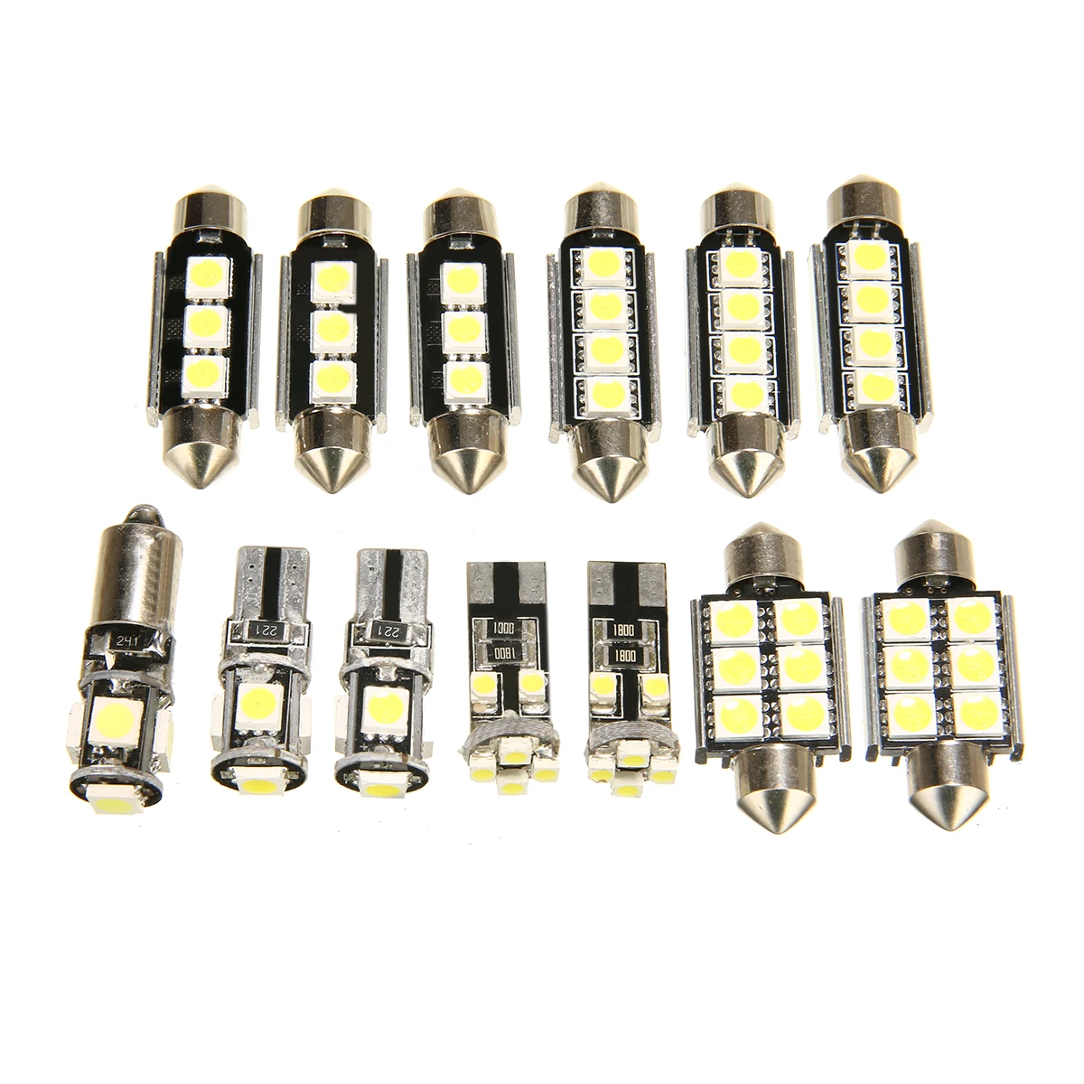 Автомобильное внутреннее освещение 13 шт. 12 В 6000K передняя и задняя купольная