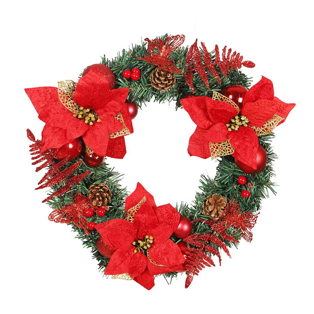 

Garlands Christmas Wreath Decorations Comb Leaf Wreaths Red Ornament Autumn Artificial Flowers