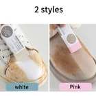 1 шт. чистящий ластик, очиститель для обуви, очиститель ботинок матовая салфетка для обуви, розовыйбелый портативный инструмент для стирки, щетка для обуви, резина, пластик