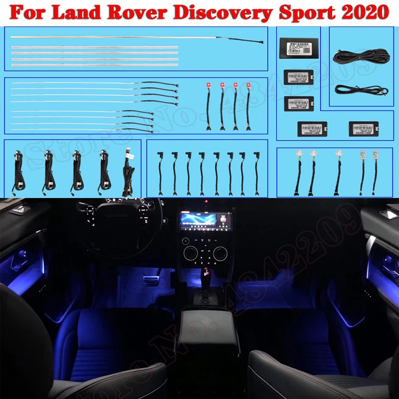 

Ambient Light Set For Land Rover Discovery Sport 2020 Sreen Control Decorative LED 10 colors Atmosphere Lamp illuminated Strip