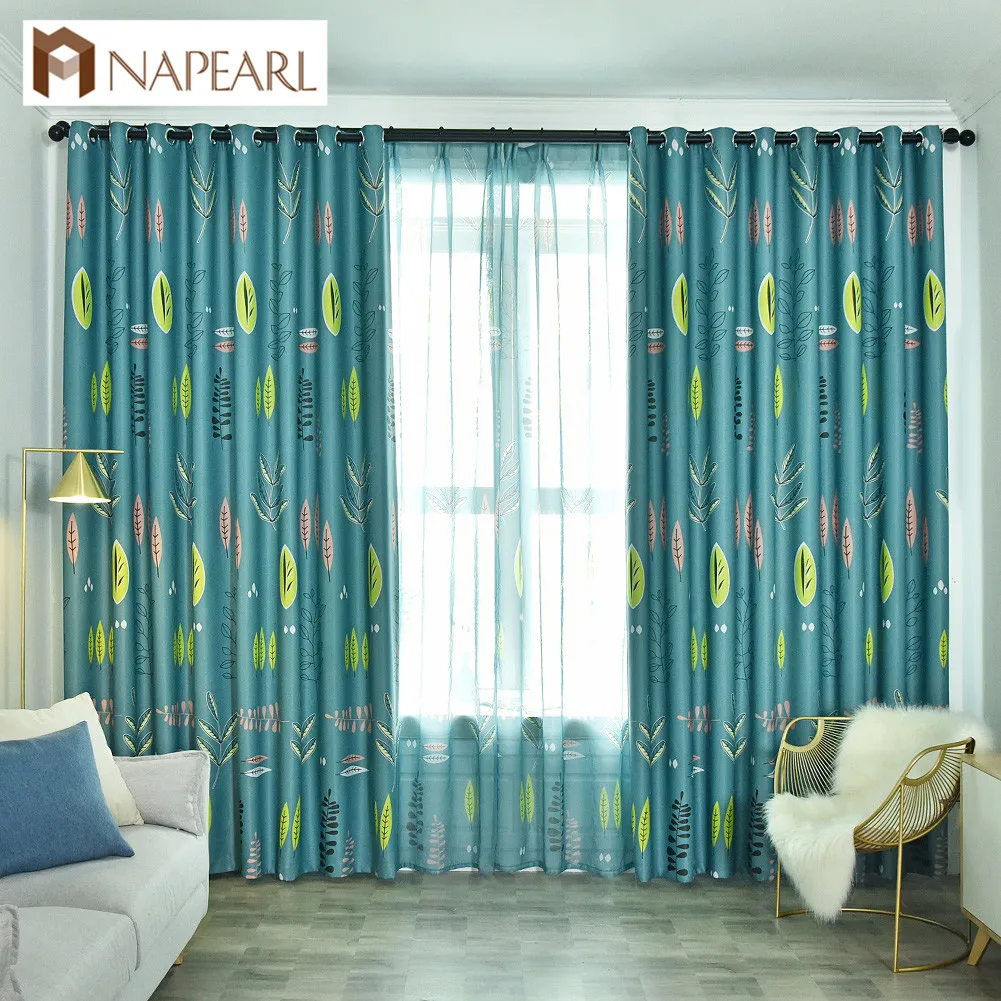 NAPEARL 1 шт. мультфильм листья дизайн высокие затенения шторы гостиная украшение