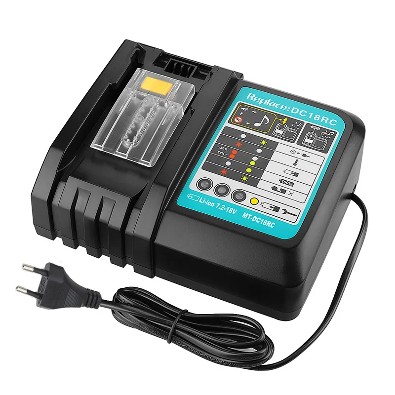 

Li-Ion Battery Charger 3A Charging Current For Makita 14.4V 18V Bl1830 Bl1430 Dc18Rc Dc18Ra Power Tool Dc18Rct Charge Eu Plug