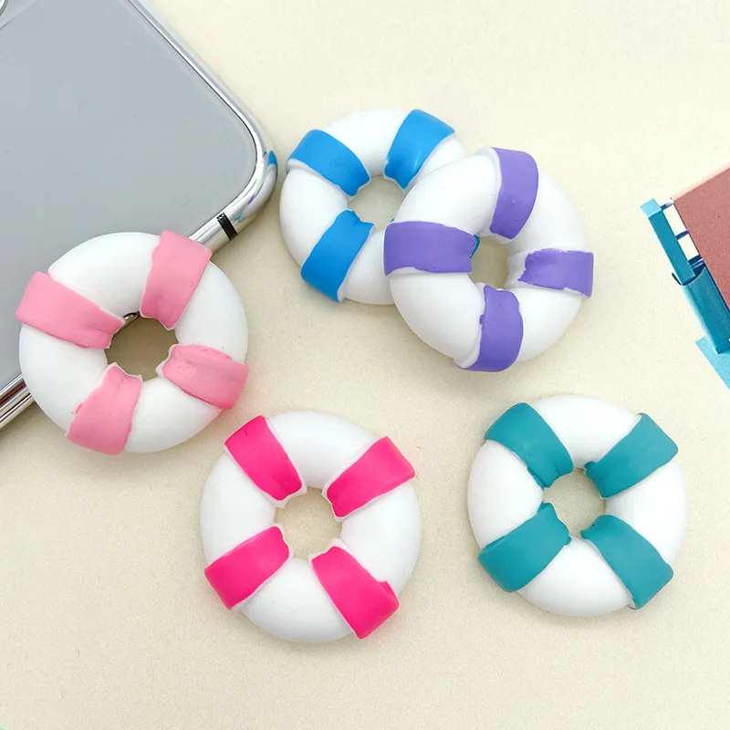 10 шт./лот мини резиновое плавательное кольцо с плоским основанием кабошон