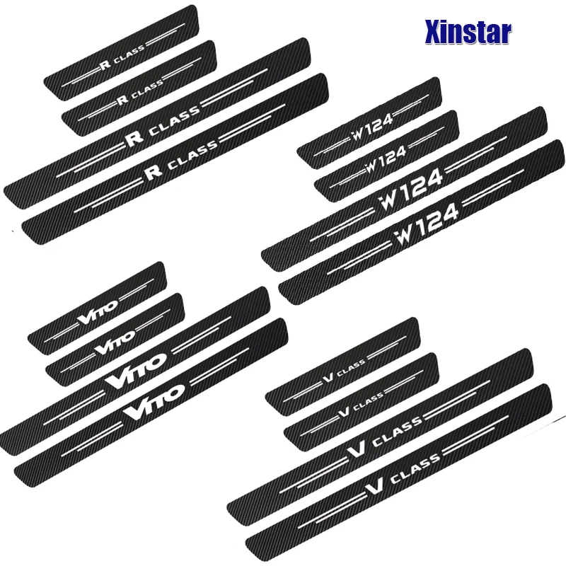 4pcs Car Protector Door Sill Stickers For Mercedes Benz AMG CITAN R V CLASS SPRINTER VIANO VITO W203 W204 W205 W124 W213 - купить по