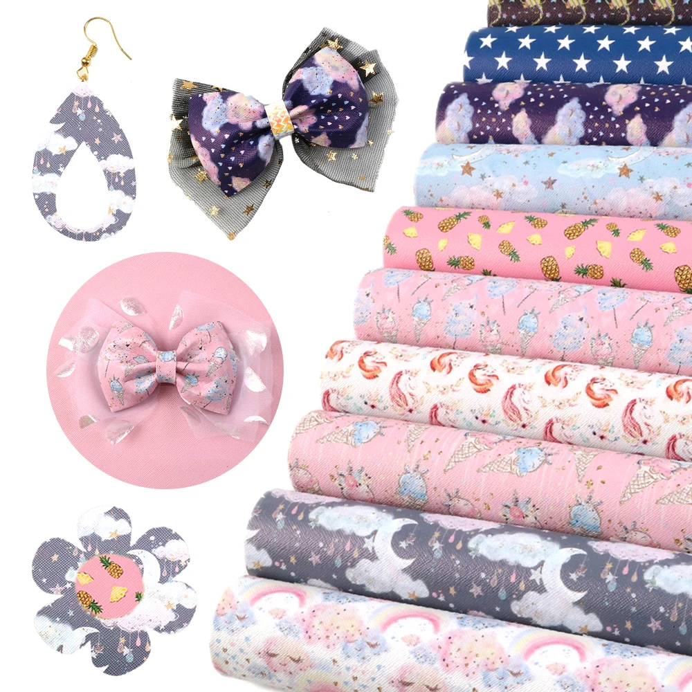 

David accessories 20*33cm dot star faux artificial Synthetic leather fabric hair bow diy decoration crafts 1piece,1Yc5119