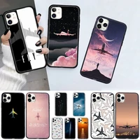 aircraft airplane fly travel cloud plane high quality phone case for iphone 11 12 pro xs max 8 7 6 6s plus x 5s se 2020 xr