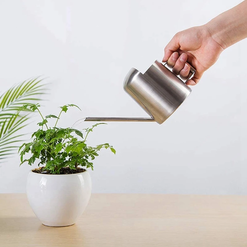 

Stainless Steel Watering Can Garden Plant Flower Long Mouth Sprinkling Pot Patio Lawn Care(300Ml)