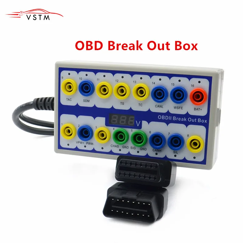 Лучший протокол OBDII детектор автомобиля OBD Break Out Box Breakout Tool OBD2 Pin BOX|Диагностические