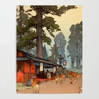 Стены искусства Kasuga храм Холст Картина модульная Япония укие плакат украшения дома печатные изображения Hd для Гостиная рамка