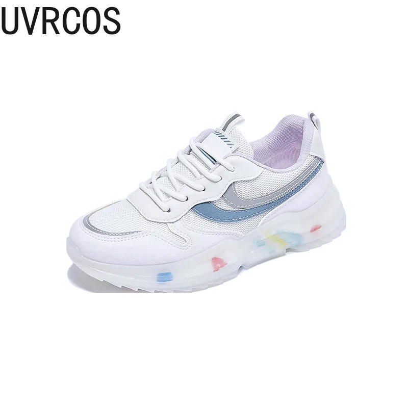 

Женские белые кроссовки, удобные блестящие кроссовки для девушек, повседневная обувь для бега, модная обувь на плоской подошве