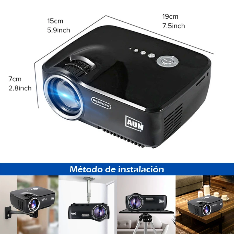 100% Аутентичный AUN цифровой проектор развлекательный домашний кинотеатр