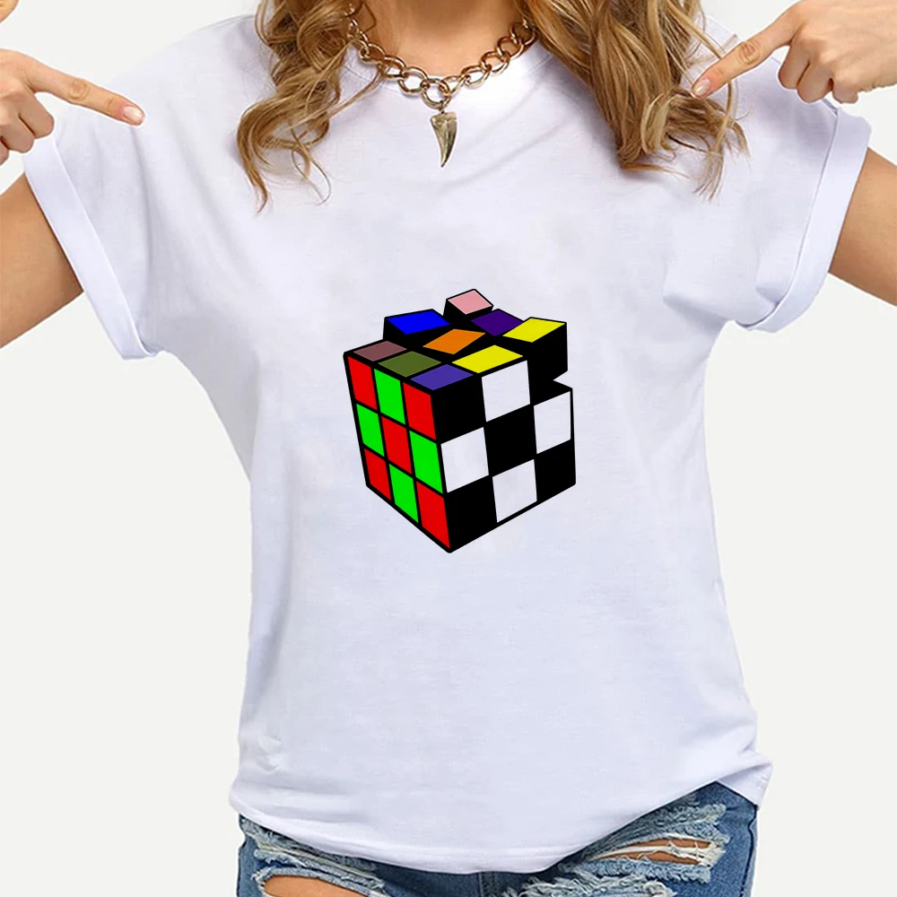 

Rubik's Cube Fashion Women's Delicate T-Shirts Cheap Tshirt Punk Before Coffee Short Sleeve Oversize T Shirt Hipster Graphic
