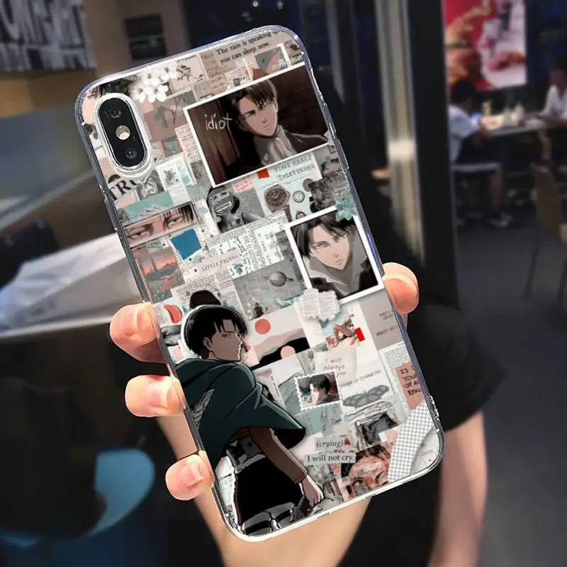 

Levi Ackerman Phone Cases Transparent for iPhone 6 7 8 11 12 s mini pro X XS XR MAX Plus