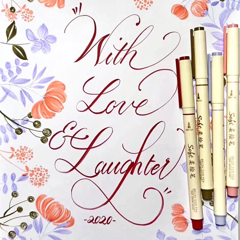 3 шт./компл. цветная ручка с сенсорной кистью маркеры для каллиграфии кисть