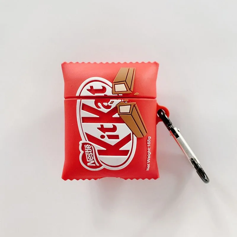 Чехол с мультяшными наушниками для Airpods Pro AirPods 1 2 3D Funny Kitkat Chocolate Bluetooth наушники