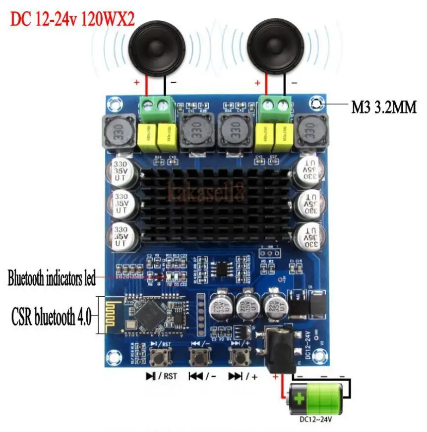 TPA3116D2 120 Вт + беспроводной Bluetooth совместимый 4 0 аудио приемник Цифровой усилитель