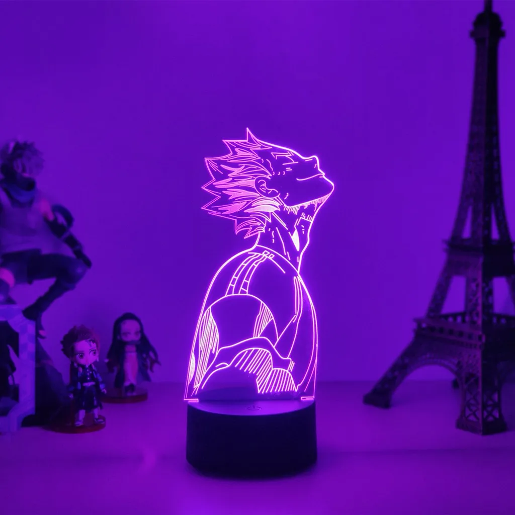 Светильник Haikyu Hinata Shoyo Bokuto Yu Nishinoya Sugawara Koushi детский подарок манга USB 3d светильник