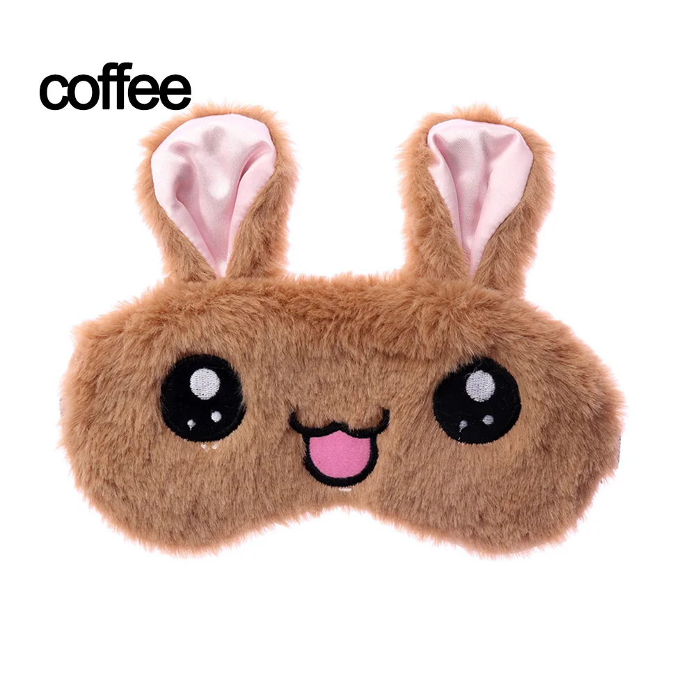 Coffee 1 шт. оттенок покрытия для глаз плюшевый+ хлопковый кролик мультфильм животных спальный мягкий глаз маски повязка на глаза расслабляющий сон помощь инструменты для сна - Цвет: Coffee