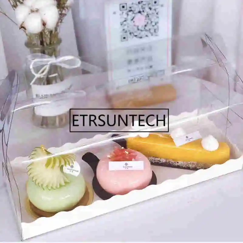 100 шт прозрачная коробка для торта печенья конфет упаковка шоколада вечерние