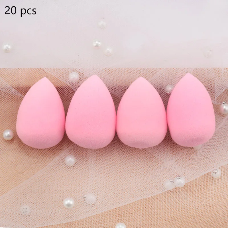 Pink 20pcs Мини-спонж для макияжа в форме капли воды, мягкая основа для макияжа, спонж для консилера, безупречный смешанный косметический спонж для макияжа - Цвет: Pink 20pcs