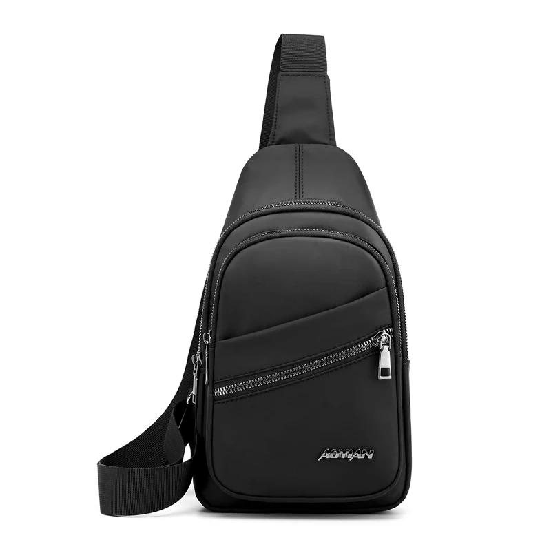 

Fashion Chest Bag For Men 2020 Crossbody Bag Nylon Solid Color Phone Pouch Travel Waist Pack Multi-Function Male Messenger Bags