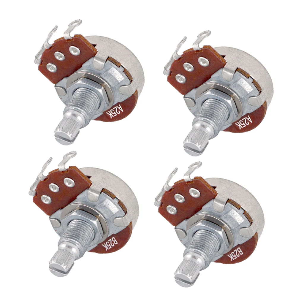 4 stücke a25k b25k töpfe elektrische bass gitarre volume tone schalter potentiometer free global shipping