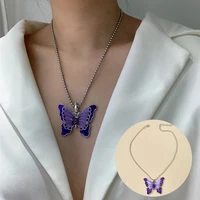 for women jewelry gift butterfly necklace purple choker gradient necklaces