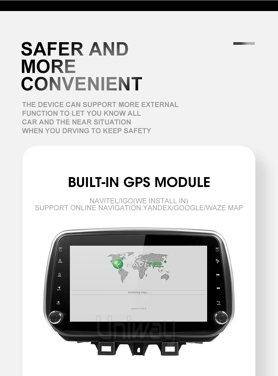 Uniway android 9,0 2G+ 3 2G dvd-плеер автомобиля для hyundai Tucson/IX35 мультимедиа автомобильный Радио gps навигация видео плеер
