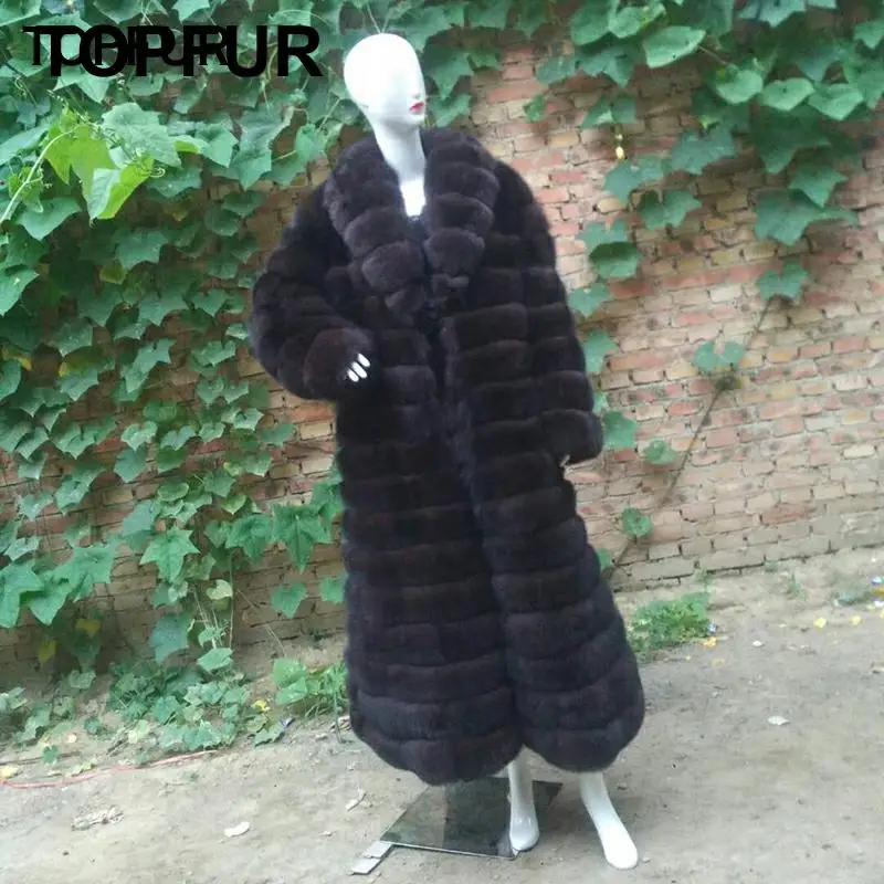 TOPFUR Женское пальто с натуральным мехом для женщин модное зимнее плотное из