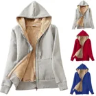 Женские длинные толстовки, пальто, туника, зимняя теплая флисовая толстовка с капюшоном на молнии и подкладке, женская зимняя толстовка с капюшоном