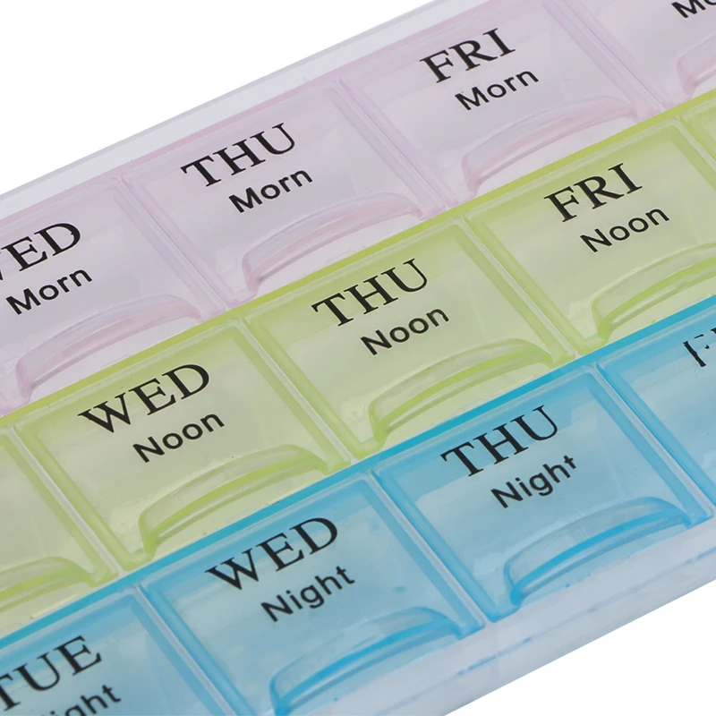 Портативный 7 дней 21 слотов Еженедельные таблетки медицинский ящик для хранения