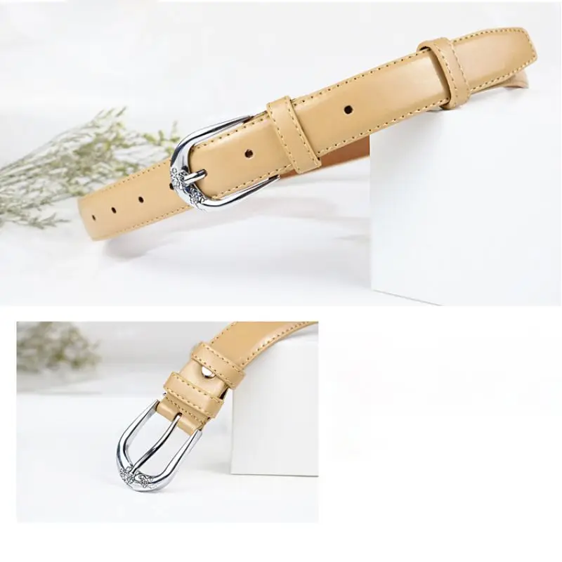

Square Buckle Women Belt Simple Ladies Belts Fashion Casual D-shape Buckle Waistband Retro Clothing Accessories