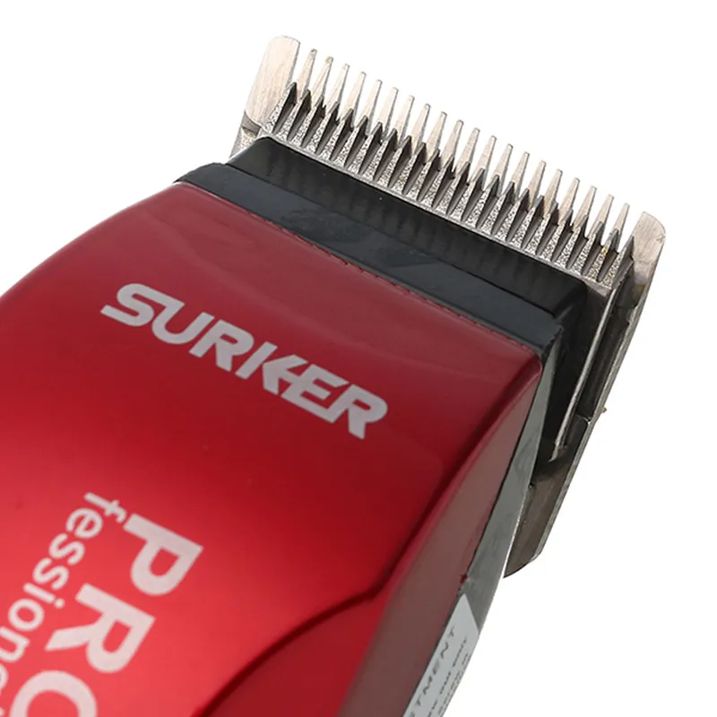 Профессиональная электрическая машинка для стрижки волос SURKER Red триммер с острым