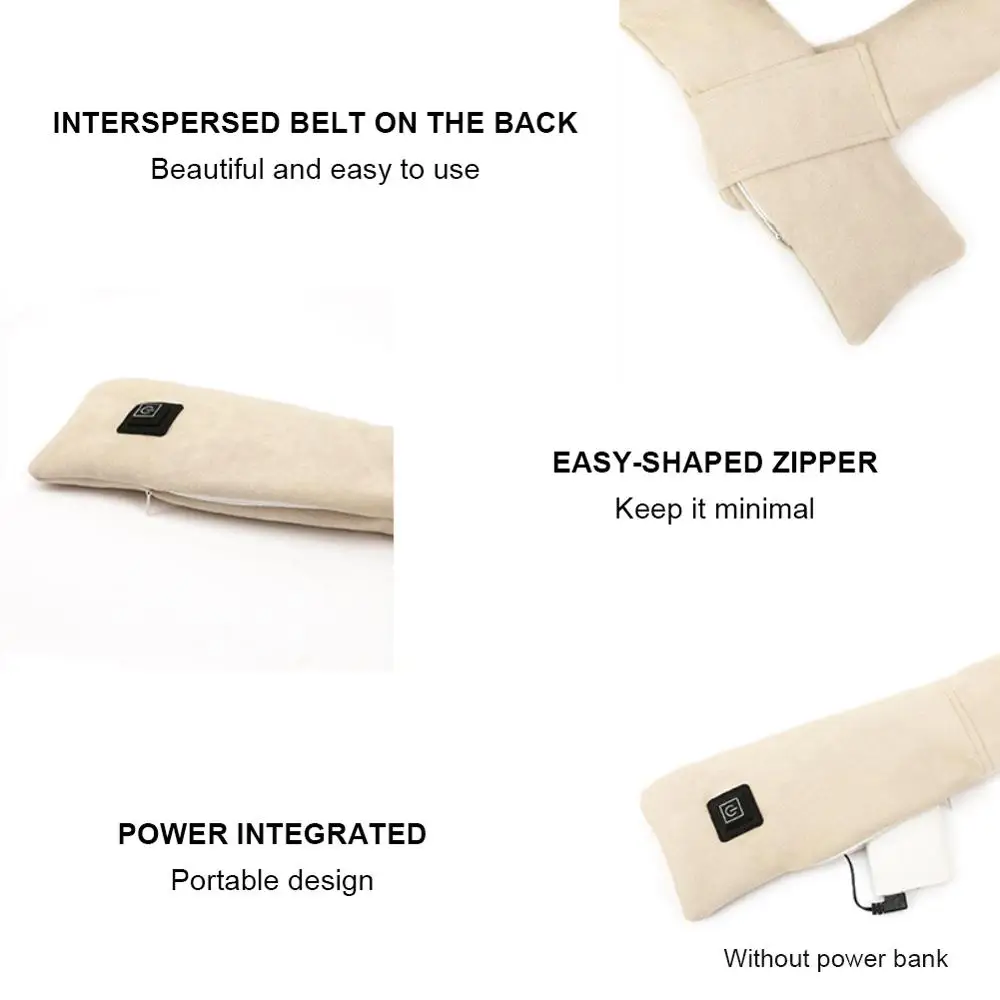 

3 Gears Heating Scarf Warm Electric Scarf USB Charging Scarf Smart Thermostat Hot Compress Physiotherapy Bib Stay Warm Winter