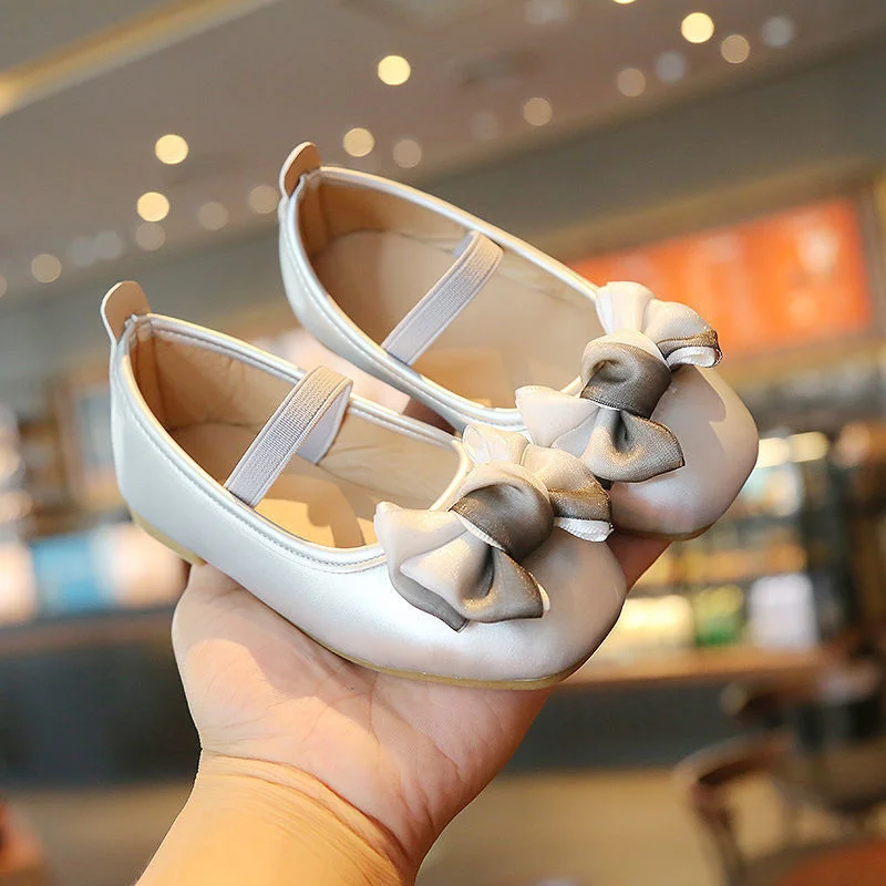 

Girls' Small Leather Shoes 2021 Spring And Autumn New Zhongda Children's Princess Doudou Single Soft Sole Little Girls Flats