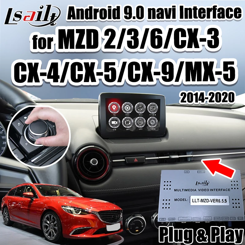 

Android 7,1 Навигация/CarPlay интерфейс для 2014-2020 Mazda 2/3/6/MX-5/CX-5/CX-9 видео интерфейс Поддержка android auto