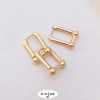 custom color 14k gold european and american style metal chain u shaped fashion ear buckle net red tide style earring