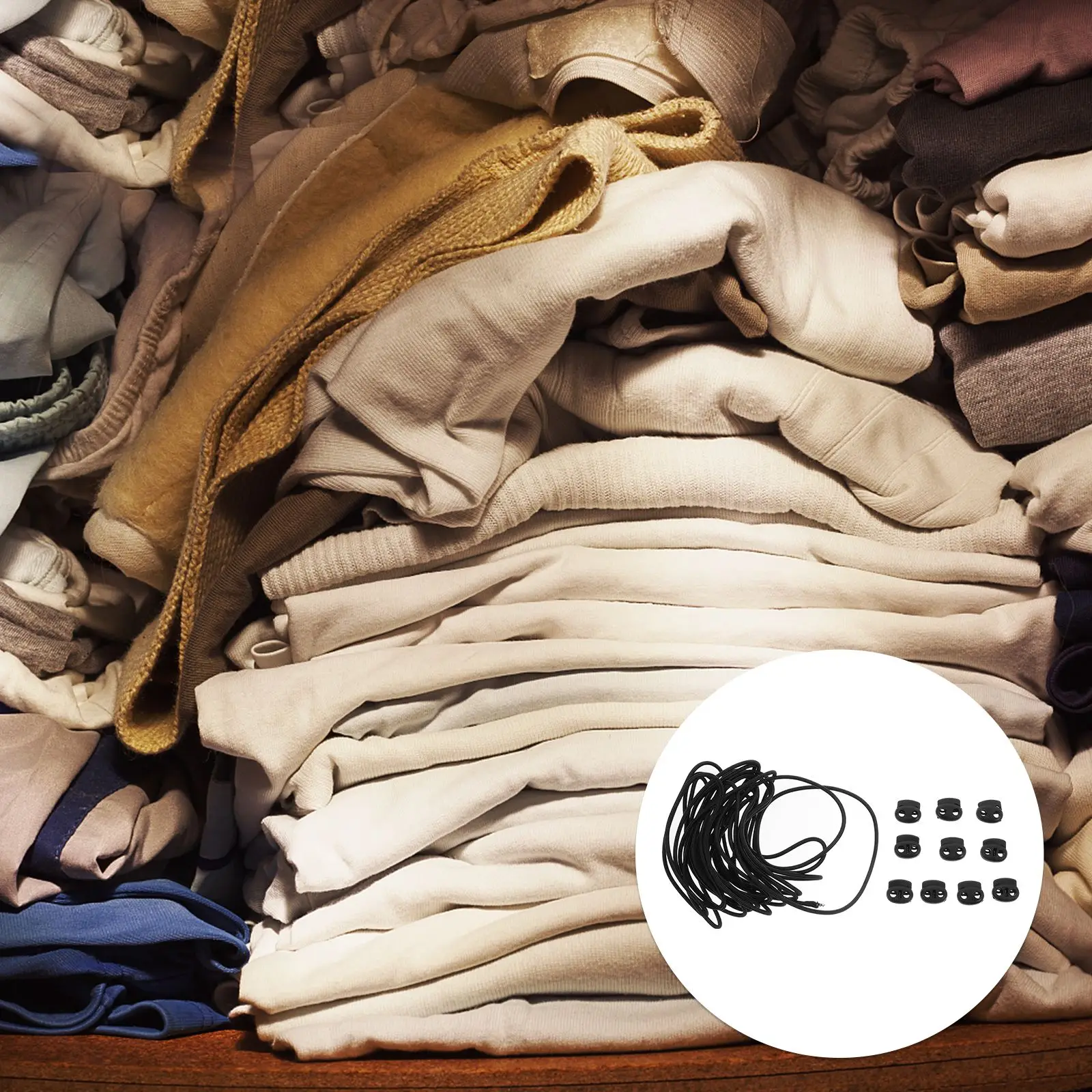 

1 Set Durable Adjustable Elastic Band Trousers Buckle Rope Replacement Drawstring