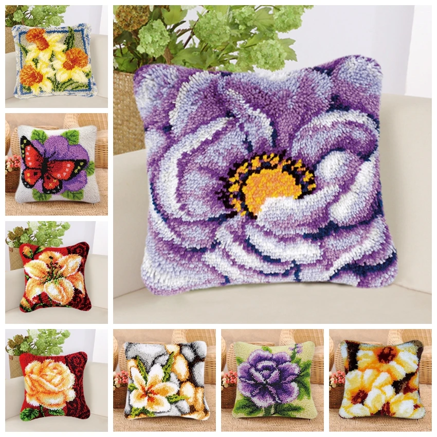 

Цветок Knooppakket Smyrna Klink Haak Kleed Bloemen набор крючков Diy Сделай Сам Вышивка крестиком подушки Foamiran
