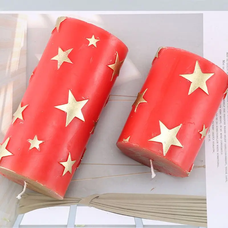 3D цилиндрический цветок/цилиндрическая звезда Свечи Пластиковые Силиконовые