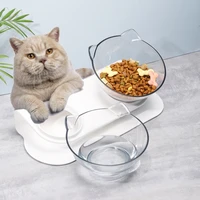 cat double bowl cat bowl dog bowl non slip food bowl with raised stand pet drinking water food bowls for dog cats pet supplies