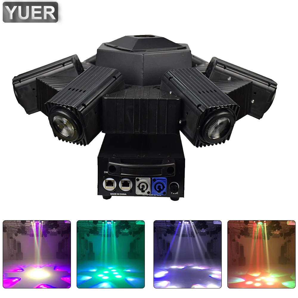 DJ Six Heads 6X30W Beam Moving Head Light 10X6W Bee Eye LED Infinite Rotation Strobe Effect Light Disco Stage Bar Party DMX512