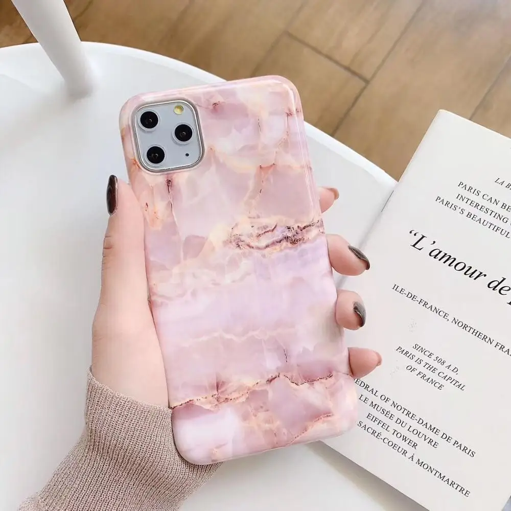 Чехол для телефона Dream с Розовым Мрамором iPhone 11 Pro Max XR X XS 7 8 6S Plus мягкий матовый
