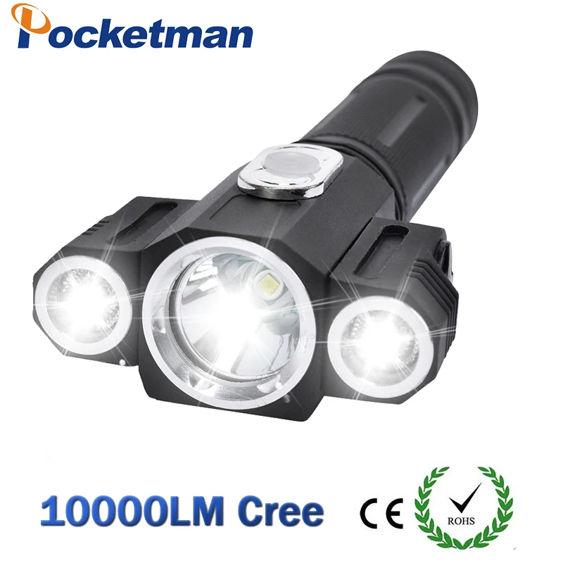 

10000lumens Flashlight 3 LED Rotating T6+2*XPE LED Flashlight 5 Modes Torch lantern Flashlight Hand Light Tactical Flashlight