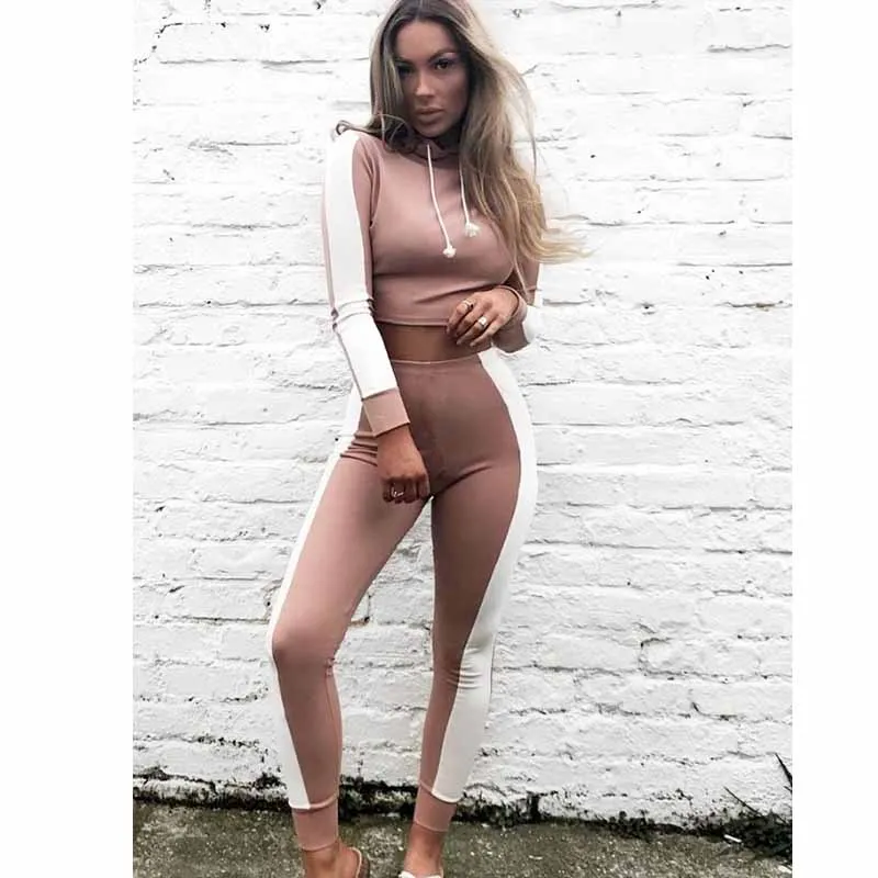 Осенняя одежда комплект из двух предметов с капюшоном 2020 укороченный топ и штаны