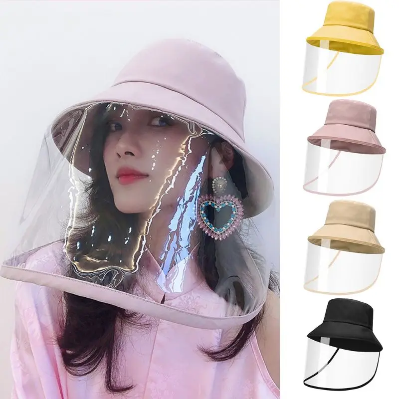 

Women Girls Cap Unisex Face Shield Bucket Hat Anti Spitting Splash Full Fisherman Cap Hat New