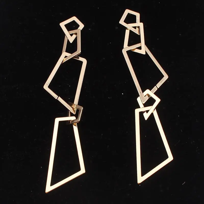 Женские длинные серьги подвеска на цепочке в стиле панк серебряные золотые