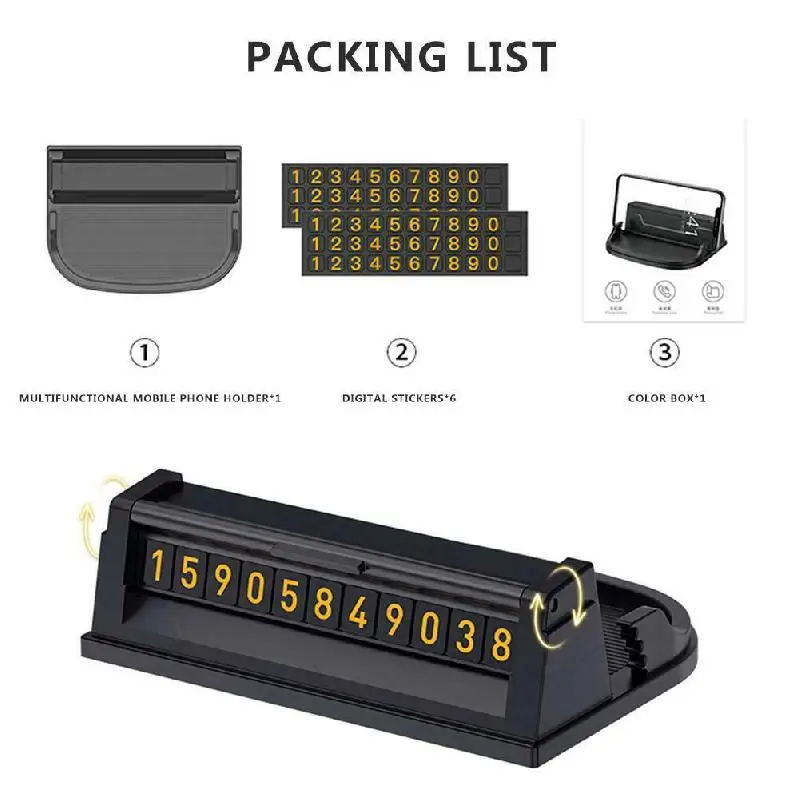 Автомобильная Временная парковочная карта держатель телефонного номера