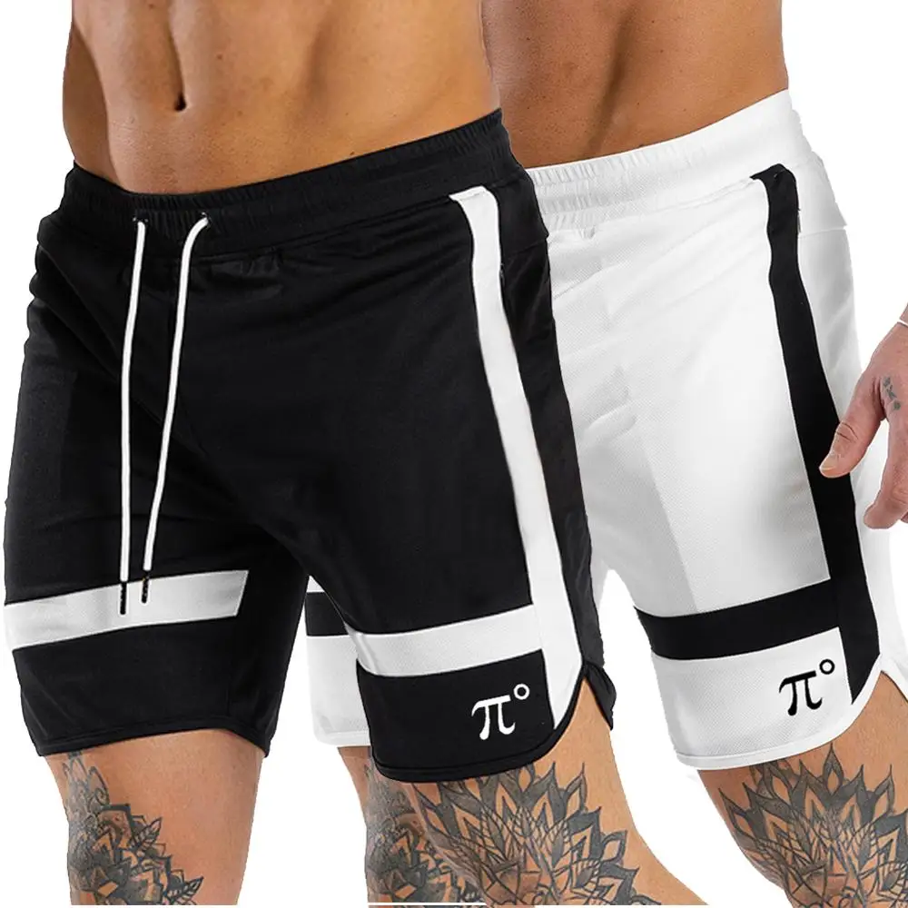 

PIDOGYM Men's Gym Workout Boxing Shorts Running Short Black White Pants Fitted Training Bodybuilding Jogger Short