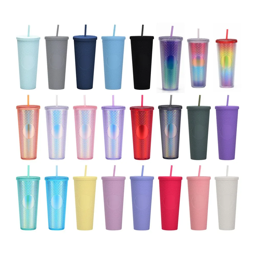 

710ml Straw Cup Reusable Coffee Cup Juice Straw Mug Diamond Radiant Cups Drinkware Coffee Drinking Cup Christmas Gifts